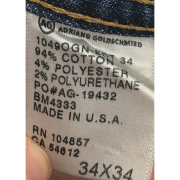 Adriano Goldschmied Jeans Men's Size 34 x 34 Blue The Protege Straight Leg - Picture 10 of 10